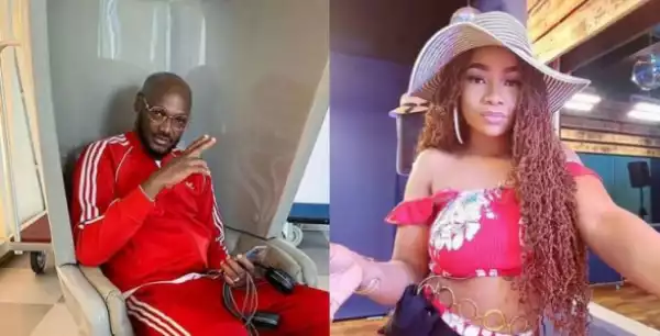 BBNaija: Tacha ‘snubs’ 2face Idibia’s handshake during his visit to the house (Video)